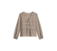Marc O'Polo Seersucker-Peplum-Bluse Regular | aus Baumwolle-Mix beige, M