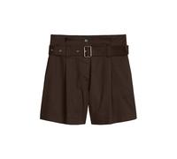 Shorts MARC O'POLO "aus Bio-Baumwolle-TENCEL™ Lyocell-Stretch", Damen, Gr. 40, Normalgrößen, burnt coffee, Twill, Obermaterial: 58% Lyocell, 40% Baumwolle, 2% Elasthan, unifarben, regular fit kurz, Ho