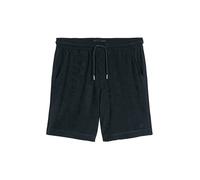 Shorts MARC O'POLO, Herren, Gr. XL, N-Gr, schwarz navy, Frottee, Obermaterial: 100% Baumwolle, regular fit kniefrei, Hosen Shorts, regular aus reiner Bio-Baumwolle, Frottee (37244564-XL) schwarz navy