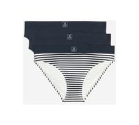 Marc O Polo Damen Slips, 3er Pack - Brief, Logobund, Organic Cotton Stretch Dunkelblau M