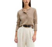 Cardigan MARC O'POLO "aus Organic Cotton-Leinen-Mix", Damen, Gr. S, earthy taupe, Obermaterial: 90% Baumwolle, 10% Leinen, unifarben, regular fit, Rundhals, Strickjacken (94073910-S) earthy taupe