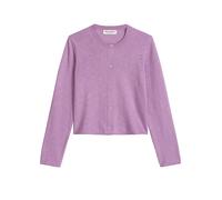 Cardigan MARC O'POLO "aus Organic Cotton-Leinen-Mix", Damen, Gr. XL, warm lila, Obermaterial: 90% Baumwolle, 10% Leinen, unifarben, regular fit, Rundhals, Strickjacken (33058161-XL) warm lila
