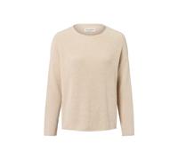 Strickpullover MARC O'POLO "aus Heavy-Weight-Organic-Cotton", Damen, Gr. L, beige (sandy melange), Obermaterial: 100% Baumwolle, unifarben, casual, U-Boot-Ausschnitt, Langarm, Pullover (67905136-L) sa