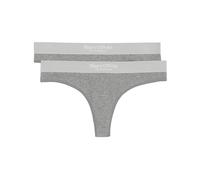 Marc O´Polo Women's Iconic Rib 2-Pack Thong Panties, Grey, Large