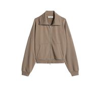 Sweatjacke MARC O'POLO "mit recycelter Baumwolle", Damen, Gr. XL, stone taupe, Obermaterial: 100% Baumwolle, unifarben, oversize, Sweatjacken Sweatjacke (64625256-XL) stone taupe