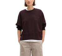 Sweatshirt MARC O'POLO "mit recycelter Baumwolle", Damen, Gr. S, braun (schwarz cherry), Obermaterial: 100% Baumwolle, unifarben, oversize, Rundhals, doppelte Bündchen, Sweatshirts Sweatshirt (5901312