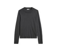 Langarmshirt MARC O'POLO "aus TENCEL™ Lyocell-Baumwolle-Mix", Damen, Gr. S, grau (broken graphite), Obermaterial: 67% Lyocell, 33% Baumwolle, unifarben, Basic, loose fit, Rundhals, normaler Saum, Shir