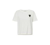 Marc O'Polo Damen T-Shirt aus Bio-Baumwolle mit Rundhalsausschnitt, Cremefarben (Natural Cotton), XL