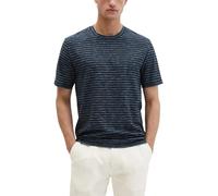 Marc O'Polo Herren T-Shirt, gestreift - Slub-Jersey, Rundhals, Regular Fit, Baumwolle Blau XL