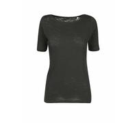 Marc O'Polo Damen B01226151399 T-Shirt Mit Leicht Melierter Oberfläche, Bequemes Oberteil Aus Bio Baumwolle, Schlichtes Kurzarmshirt Für Frauen, Schwarz, S EU