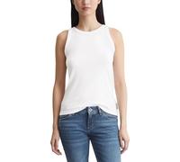 Marc O'Polo Damen Tanktop aus Bio-Baumwolle, hoher Rundhalsausschnitt, Weiß M