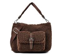 Marc O'Polo Umhängetasche Caren aus flauschigem Teddyfell für Damen Braun 28 cm