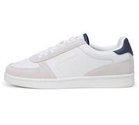 Sneaker MARC O'POLO "aus hochwertigem Rindleder", Damen, Gr. 44, weiß, navy, Obermaterial: 100% Leder, unifarben, Schuhe Sneaker (36244948-44) weiß, navy