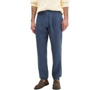 Chinohose MARC O'POLO "mit elastischem Bund", Herren, Gr. 36, Länge 34, faded blau, Obermaterial: 100% Leinen, unifarben, normal, Hosen Chinohose (37273812-36) faded blau