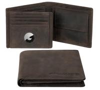 Marc Peter® California AirTag Wallet mit Münzfach und RFID-Schutz | AirTag Geldbeutel | Apple Airtag Portemonnaie | Vintage Charcoal Geldbörse