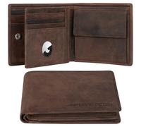 Marc Peter® Florida AirTag Wallet mit Münzfach und RFID-Schutz | AirTag Geldbeutel | Portemonnaie Vintage Braun Geldbörse