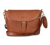 Marc Peter® Umhängetasche Crossbody Bag Handtasche für Damen Vintage, Mittelgroße, aus Leder, Schultertasche, mit Magnetverschluss Braun
