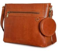 Marc Peter Vintage Umhängetasche Charwig |Mittelgroße Schultertasche Crossbody Bag aus Leder | Handtasche für Damen - Braun