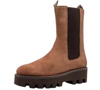 Marc Shoes Inaya - Chelsea-Stiefelette mit Plateau-Absatz, Damen Stiefelette high warm, sesamo, Wildleder