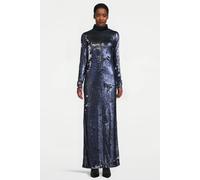 Marcell von Berlin Women‘s Maxi Sequin Dress With High Collar Navy, Silver Größe: 36 | Maxikleider Outlet | Damen | Grau