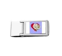 March Classic White Valentines Day Slim Money Clip Stainless Holder Pocket Wallet