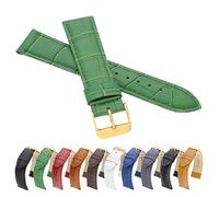 MARCHEL Croco Gold LM-180 Lederarmband 10 mm Grün Krokoprägung Uhrenarmband Krokodilmuster Uhrband Rindsleder