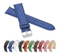 MARCHEL Croco LM-30 Lederarmband 14 mm Blau Krokoprägung Uhrenarmband Krokodilmuster Uhrband Rindsleder