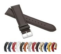 MARCHEL Glattleder 18 mm Braun XL LLB-20 Extra Lang Lederarmband Echtleder Uhrenarmband Uhrband Rindsleder Feines Leder Uhr Band