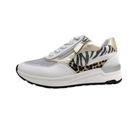 MARCO TOZZI Damen Sneaker flach mit Reißverschluss Chunky-Sohle, Weiß (White Comb), 39 EU