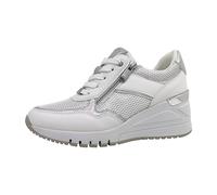 MARCO TOZZI Damen Wedge Sneaker mit Reißverschluss Vegan, Weiß (White Comb), 41 EU