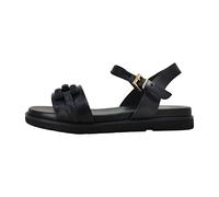 MARCO TOZZI Damen Sandalen flach mit Schließe Sommer, Schwarz (Black), 38 EU