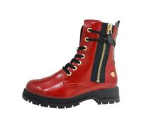 Schnürboots MARCO TOZZI BY GMK, Damen, Gr. 38, rot, Lacklederimitat, glänzend, modisch, Schuhe, Blockabsatz, Schnürboots mit Zierreißverschluss außen (61543668-38) rot