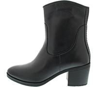 MARCO TOZZI Damen Stiefeletten mit Absatz aus Leder mit Reißverschluss, Schwarz (Black), 40 EU