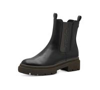 Marco Tozzi Damen Chelsea Boots – Plateau, Reißverschluss – Schwarz/Khaki, Gr. 38