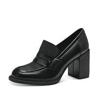 MARCO TOZZI by Guido Maria Kretschmer Damen Loafer mit Absatz aus Kunstleder Glitzer, Schwarz (Black Brush Cb), 36
