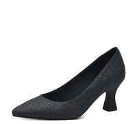 MARCO TOZZI by Guido Maria Kretschmer Damen Pumps Kleiner Absatz Glitzer, Schwarz (Black Metallic), 37