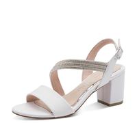 MARCO TOZZI by Guido Maria Kretschmer Damen Sandale mit Absatz weiches Feel Me Fußbett weiches Innenfutter Elegante, weiß (WHITE), 39 EU