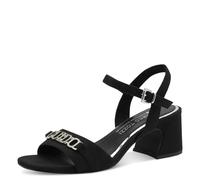 MARCO TOZZI by Guido Maria Kretschmer Damen Sandalen mit Absatz Verstellbarer Riemen Blockabsatz, Schwarz (Black), 40 EU
