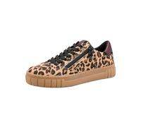 Marco Tozzi by Guido Maria Kretschmer Damen Sneaker flach mit Reißverschluss Freizeit, Mehrfarbig (Leo Beige Comb), 37 EU