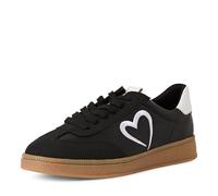 Marco Tozzi by Guido Maria Kretschmer Damen Sneaker flach mit weichem Innenfutter Bequem, Schwarz (Black/White), 37 EU