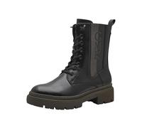 MARCO TOZZI by Guido Maria Kretschmer Damen Stiefeletten zum Schnüren mit Plateau mit Reißverschluss, Schwarz (Black/Khaki), 37 EU