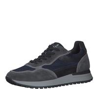 MARCO TOZZI by Guido Maria Kretschmer Herren Sneaker flach aus Leder mit Dicker Sohle, Grau (Dk.Grey/Navy), 43 EU