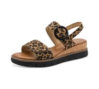 Keilsandalette MARCO TOZZI, Damen, Gr. 40, leo, Velourslederimitat, Schuhe, Riemechensandale, Sommerschuh in veganer Verarbeitung (87407922-40) leo