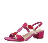 Sandalette MARCO TOZZI, Damen, Gr. 42, pink (pink kombiniert), Lederimitat, Textil, Schuhe Sandalette, Blockabsatz, Sommerschuh, Riemchensandale mit verstellbarer Schnalle (55688233-42) pink kombinier