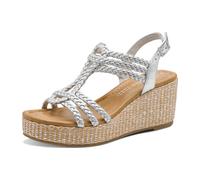 Marco Tozzi Da.-Sandalette für Damen, silber, Größe 39 EU