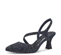 Marco Tozzi Damen Slingpumps M2960042 Spitz Vegan Blau (Navy Metallic) Größe 40 EU