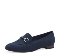 Marco Tozzi Damen-Slipper 2-24212-42 Navy Textil/Veloursleder mit Schmuckspange Gr. 38