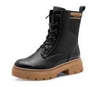 Marco Tozzi by Guido Maria Kretschmer Damen Stiefeletten zum Schnüren mit Reißverschluss Modern, Schwarz (Black/Nature), 38 EU