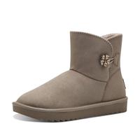 Winterboots MARCO TOZZI Gr. 37, grau (taupe) Damen Schuhe Plateaustiefeletten zum Schlupfen (38992220-37)