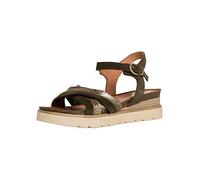 MARCO TOZZI® Veloursleder/Textil Sandalen, grün, 39 Khaki